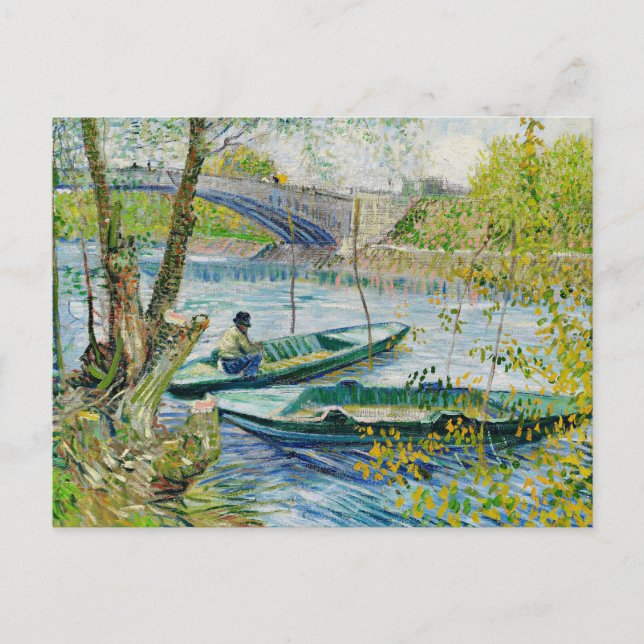 Fishing in Spring by Vincent van Gogh Postcard (Front)