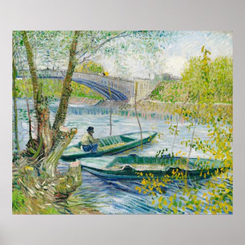 Fishing in Spring Pont de Clichy by Van Gogh Poster