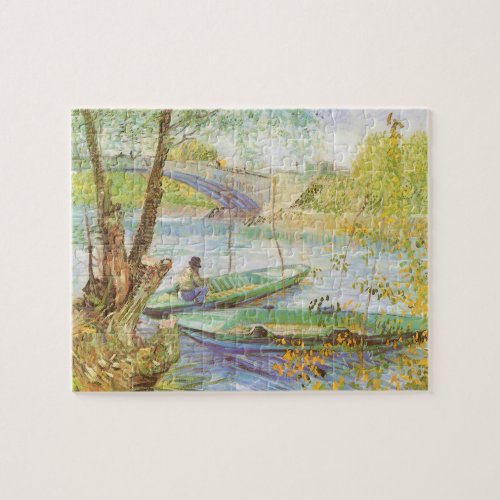 Fishing in Spring Pont de Clichy Vincent van Gogh Jigsaw Puzzle