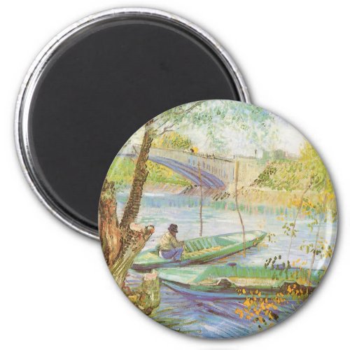 Fishing in Spring Pont de Clichy Vincent van Gogh Magnet