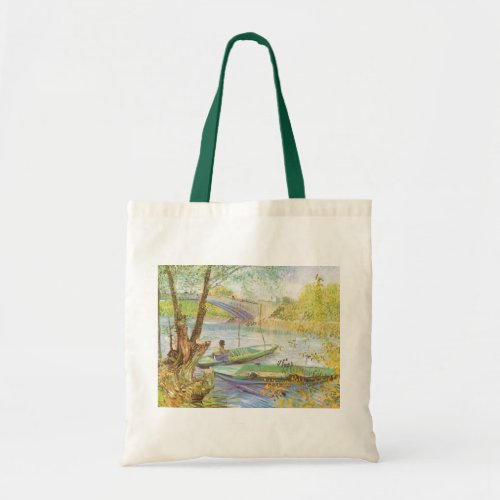 Fishing in Spring Pont de Clichy Vincent van Gogh Tote Bag