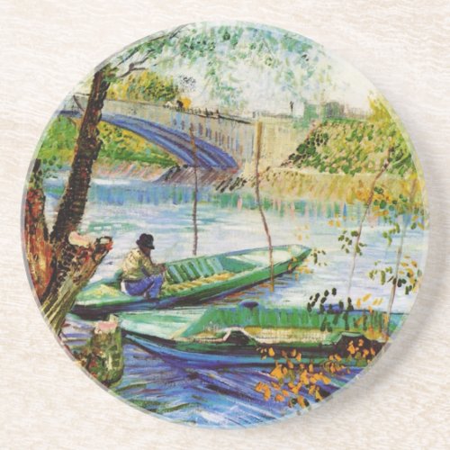 Fishing in Spring Vincent van Gogh Beautiful fis Coaster