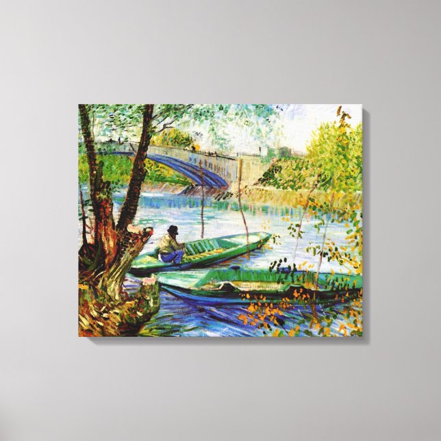 Fishing in Spring Vincent van Gogh Canvas Print (Front)