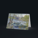 Fishing in Spring | Vincent van Gogh Card<br><div class="desc">Fishing in Spring, the Pont de Clichy (Asnières) (1887) | Original artwork by Dutch post-impressionist artist Vincent Van Gogh (1853-1890). The painting depicts two fishing boats in the water near a bridge in soft shades of blue and green colors. Use the design tools to add custom text or personalize the...</div>