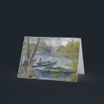 Fishing in Spring | Vincent van Gogh Card<br><div class="desc">Fishing in Spring, the Pont de Clichy (Asnières) (1887) | Original artwork by Dutch post-impressionist artist Vincent Van Gogh (1853-1890). The painting depicts two fishing boats in the water near a bridge in soft shades of blue and green colors. Use the design tools to add custom text or personalize the...</div>