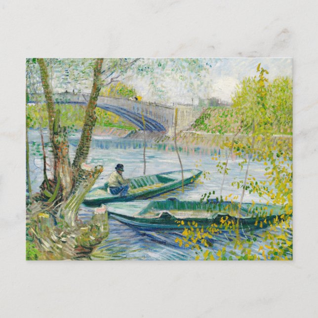 Fishing in Spring Vincent Van Gogh  Postcard (Front)