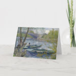 Fishing in Spring | Vincent Van Gogh Postcard<br><div class="desc">Fishing in Spring, the Pont de Clichy (Asnières) (1887) | Original artwork by Dutch post-impressionist artist Vincent Van Gogh (1853-1890). The painting depicts two fishing boats in the water near a bridge in soft shades of blue and green colors. Use the design tools to add custom text or personalize the...</div>