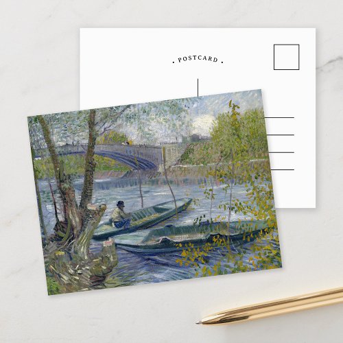 Fishing in Spring  Vincent Van Gogh Postcard