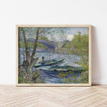Fishing in Spring | Vincent Van Gogh Poster<br><div class="desc">Fishing in Spring, the Pont de Clichy (Asnières) (1887) | Original artwork by Dutch post-impressionist artist Vincent Van Gogh (1853-1890). The painting depicts two fishing boats in the water near a bridge in soft shades of blue and green colors. Use the design tools to add custom text or personalize the...</div>