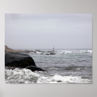 Fishing in the Mist Poster