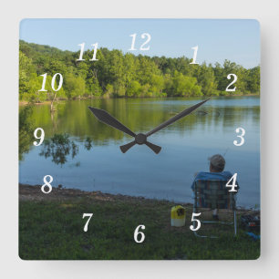 Fishing In The Morning Wall Clock