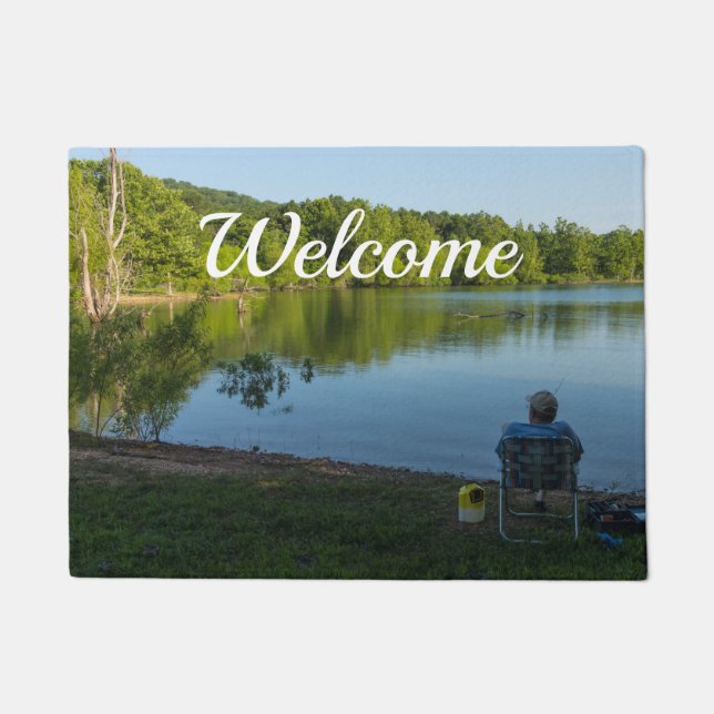Fishing In The Morning Welcome Doormat (Front)