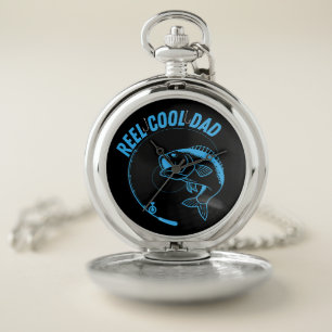 Fishing Inspired Reel Cool Dad Pocket Watch