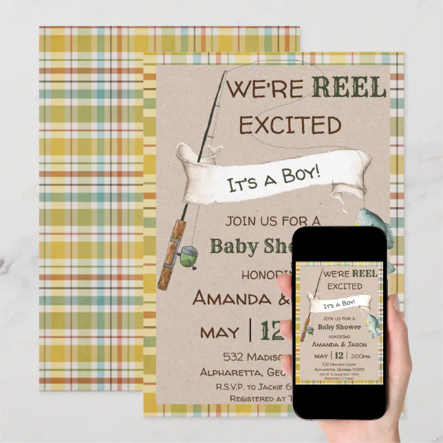 Fishing Invitation Boy Baby Shower Invitation | Zazzle