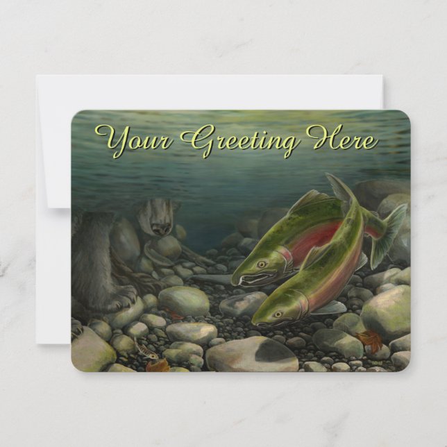 Fishing Invitations Personalized Wildlife Art RSVP (Front)