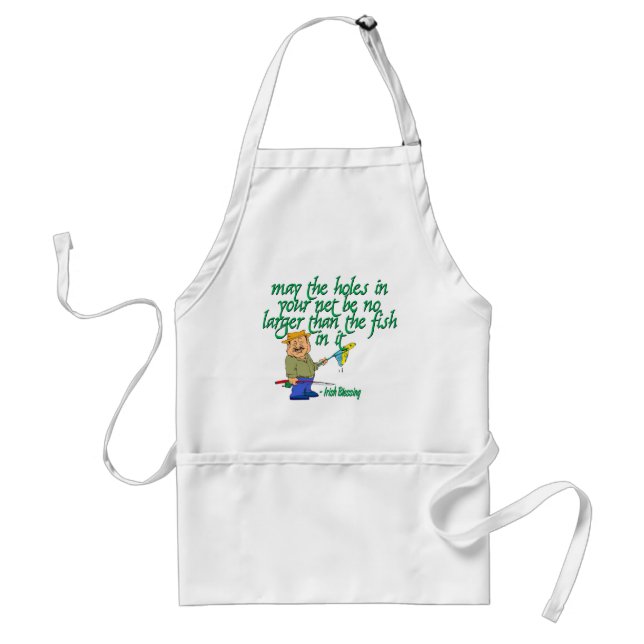 Fishing Irish Blessing Adult Apron (Front)
