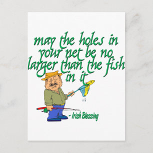 Fishing Irish Blessing Postcard