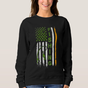 Fishing Irish Saint Patricks Day Us Flag Sweatshirt