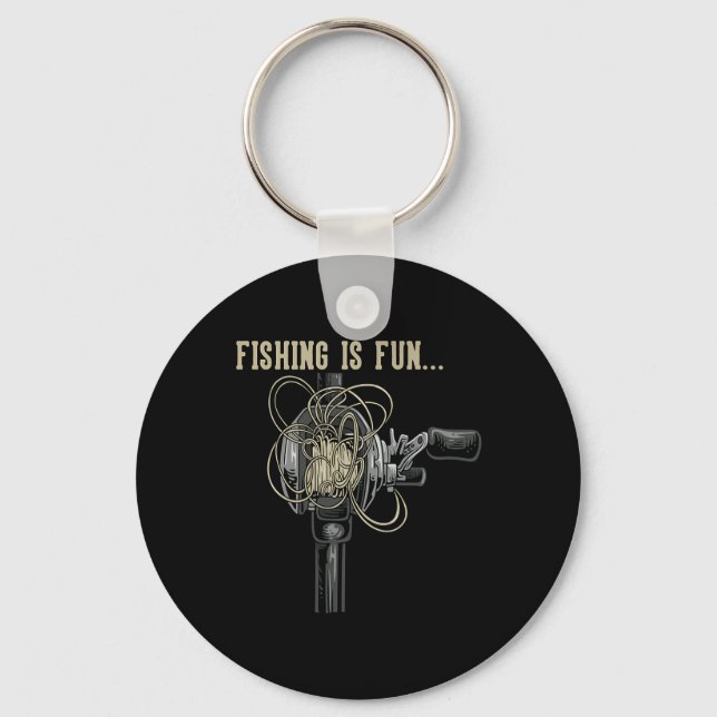 Fishing Is Fun Bird's Nest  Keychain (Front)