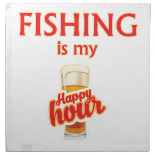 Fishing Is My Happy Hour Napkin