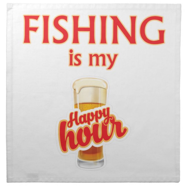 Fishing Is My Happy Hour Napkin (Front)