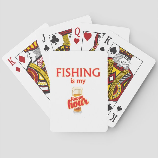 Fishing Is My Happy Hour Poker Cards (Back)