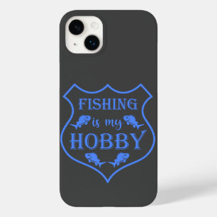 Fishing is my hobby shield quote on crest Case-Mate iPhone 14 plus case