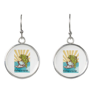 fishing is my life earrings