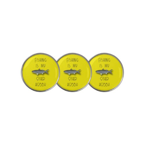 Fishing Is My Other Hobby Mullet Fish Golf Balls Golf Ball Marker