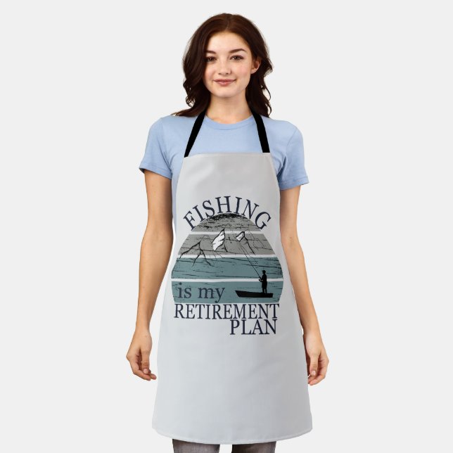 fishing is my retirement plan vintage apron (Worn)