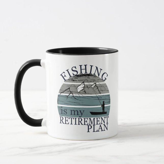 fishing is my retirement plan vintage mug (Left)