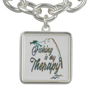 Fishing Is My Therapy, Funny Fishing Sayings Brace Bracelet