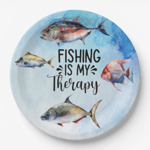 Fishing is my therapy napkin paper plates