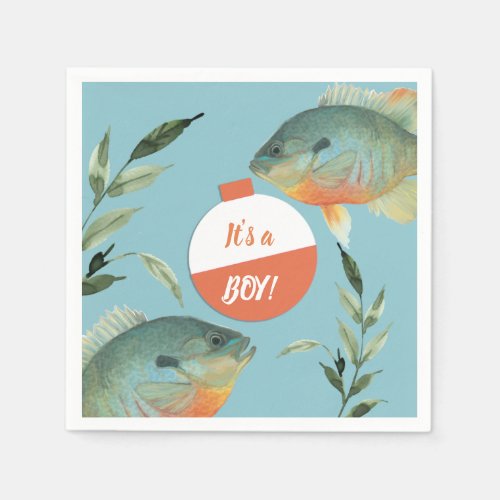 Fishing Its a Boy Baby Shower Napkins