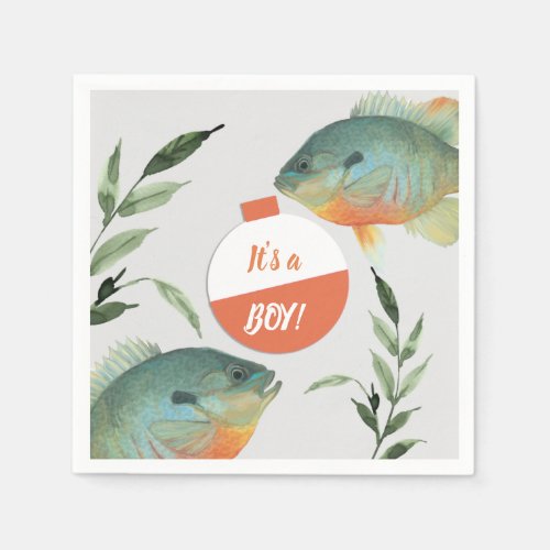 Fishing Its a Boy Baby Shower Napkins
