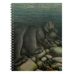 Fishing Journal Custom Bear Wildlife Art Notebook