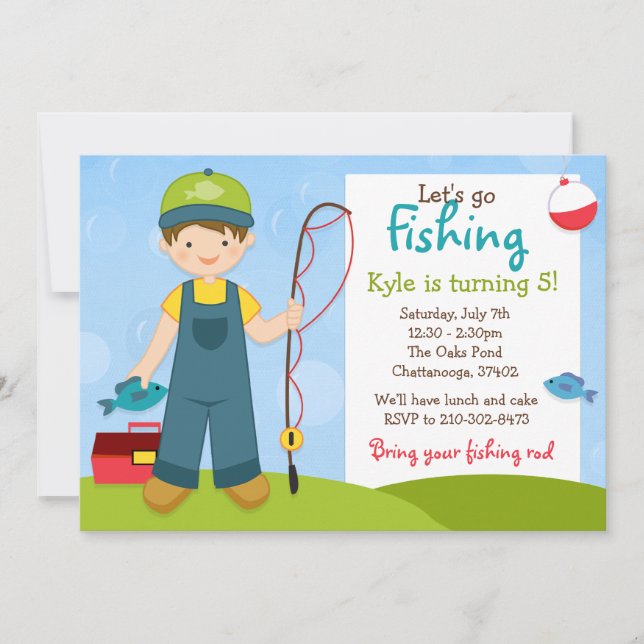 Fishing Kids Birthday Party Invitation (Front)