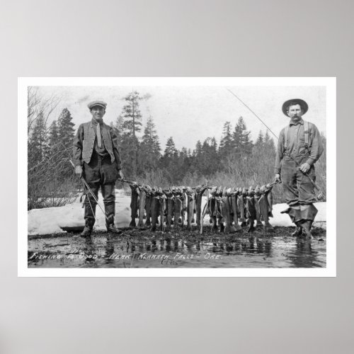 Fishing Klamath Falls Oregon Vintage Poster