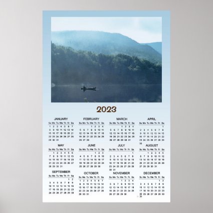 Fishing Lake 2023 Scenic  Nature Calendar  Poster