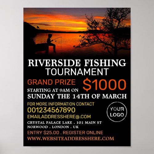 Fishing Lake Landscape Fishing Tournament Event Poster