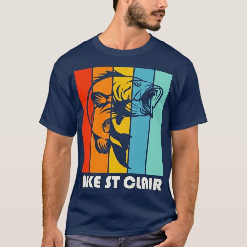 Fishing Lake St Clair Michigan Fish T_Shirt