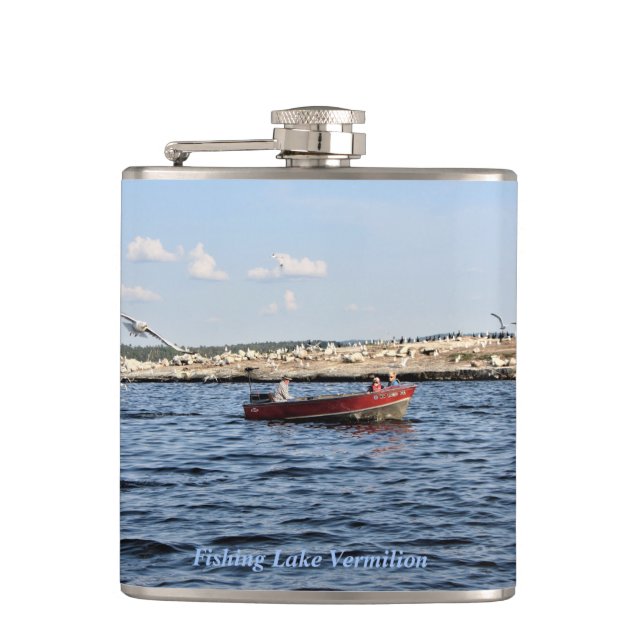 Fishing Lake Vermilion Flask (Front)