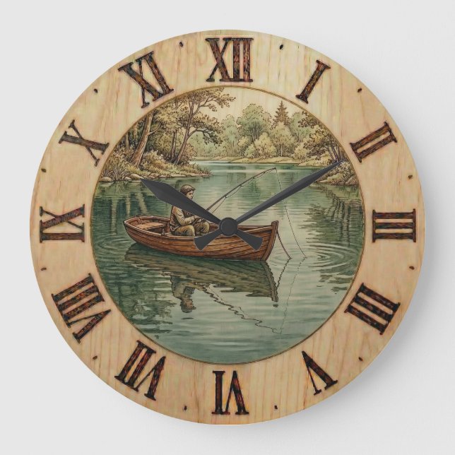 Fishing Lake- Wall Clock  (Front)