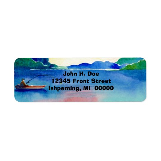 Fishing Lake watercolor Return Address Labels Zazzle