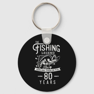 Fishing Legend 80 Years Old Birthday Gift For Fish Keychain