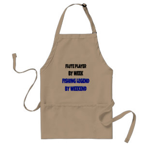 Fishing Legend Flute Player Adult Apron