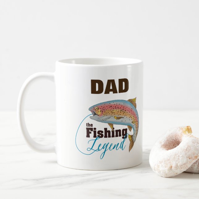 Fishing Legend Mug, Customize Dad, Grandpa, etc Coffee Mug (With Donut)
