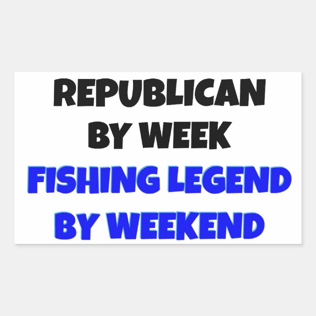 Fishing Legend Republican Rectangular Sticker (Front)