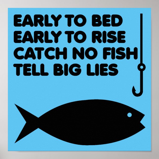 Fishing Lies Funny Poster Sign (Front)