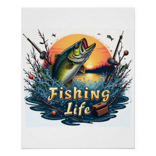 Fishing Life Sign and Badge